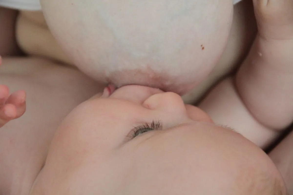 Baby an der Brust Baby an der Brust