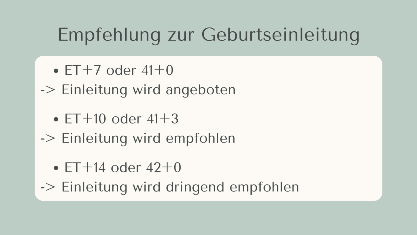 Geburtseinleitung Empfehlung Ab wann geburtseinleitung Empfehlung