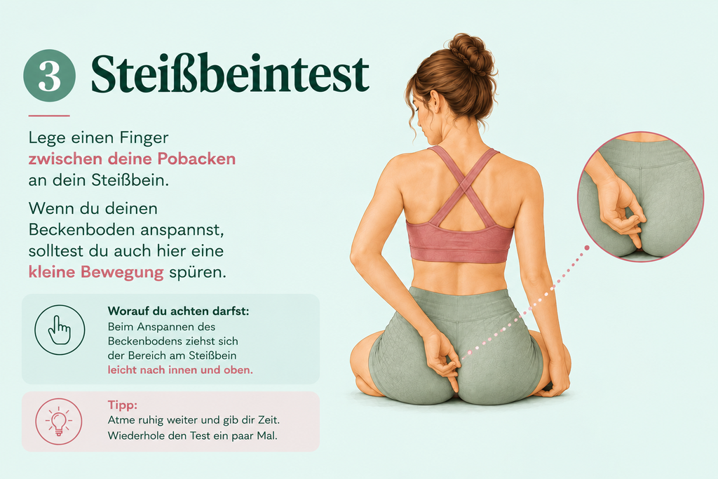 Steissbeintest Aktiviere ich den Beckenboden Steißbeintest
